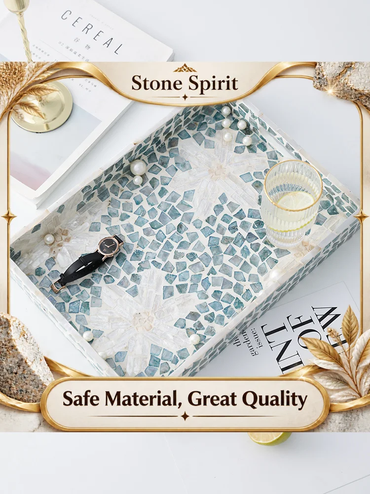 【Premium】French Light Luxury Natural Shell Tray, Storage Plate, Disposal Tray, Living Room Fruit Plate, Bedroom, Home Decoration