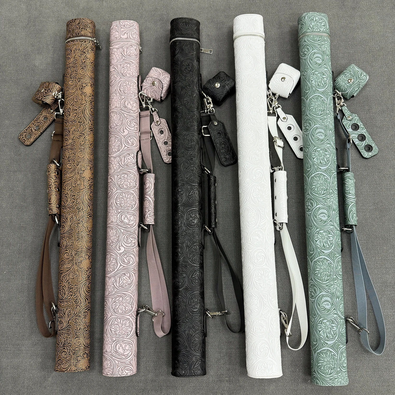 Multiple Colors Available, 1/2 Split Portable Billiard Cue Case, Shoulder Hand & Hanging Carry