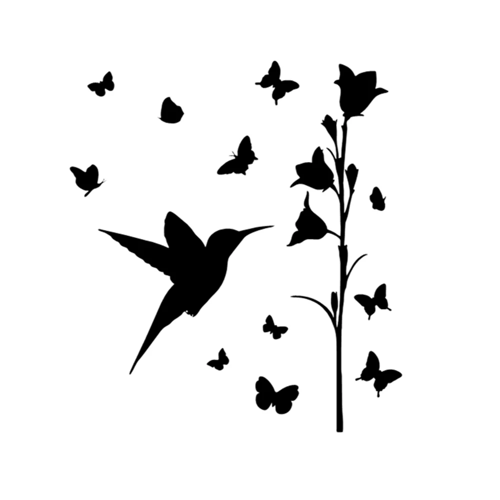 

15.6X17.5CM Floral Bird Garden Vinyl Decal, Nature Sticker for SUV Truck Motorcycle Laptop Water Bottle, Auto Exterior Decor