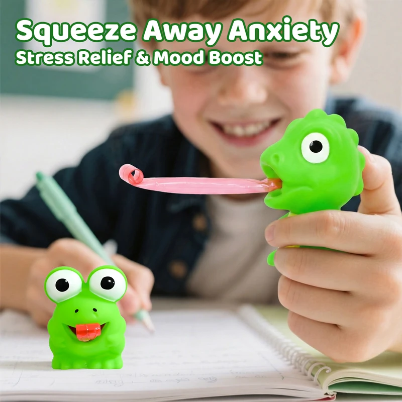 ของเล่นบีบไดโนเสาร์กบตลก ของเล่นสัตว์ดูดลิ้นสุดสร้างสรรค์ ของเล่นเสริมพัฒนาการสำหรับเด็ก ของเล่นบีบคลายเครียด ของขวัญคริสต์มาส