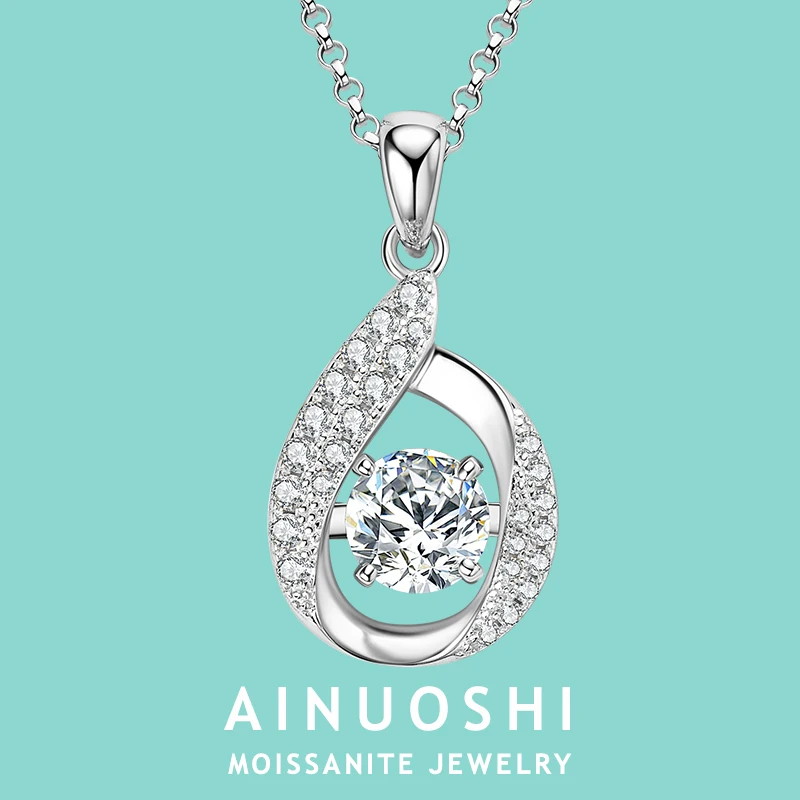 

AINUOSHI ожерелье из стерлингового серебра 925 пробы, классическое женское ожерелье из муассанита 6,5 мм, модные свадебные украшения