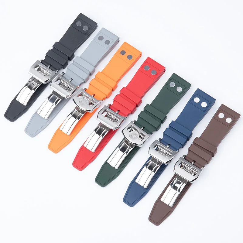 20 مللي متر 21 مللي متر 22 مللي متر مريحة فلوروروبر FKM المطاط حزام الساعات ل IWC حزام كبير الطيار بورتوفينو TOP GUN حزام (استيك) ساعة مع برشام