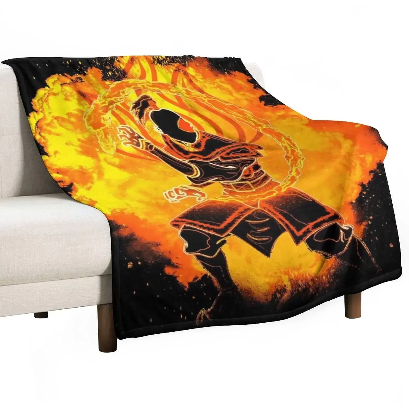 Soul of the Firebender Throw Blanket Luxury Brand Sleeping Bag Furrys Blankets