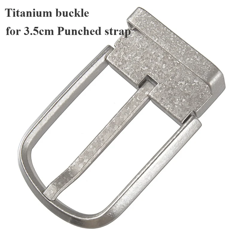 3.5cm Pure Titanium Prong Buckle Hypoallergenic Rust-Free Metal Men's Business Casual Belt Buckle for Punched Straps Frost Model