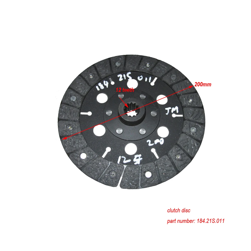 184.21S.014 / 184.21S.011 main / auxiliary clutch disc Jinma JM184 / JM204 / JM224 tractor