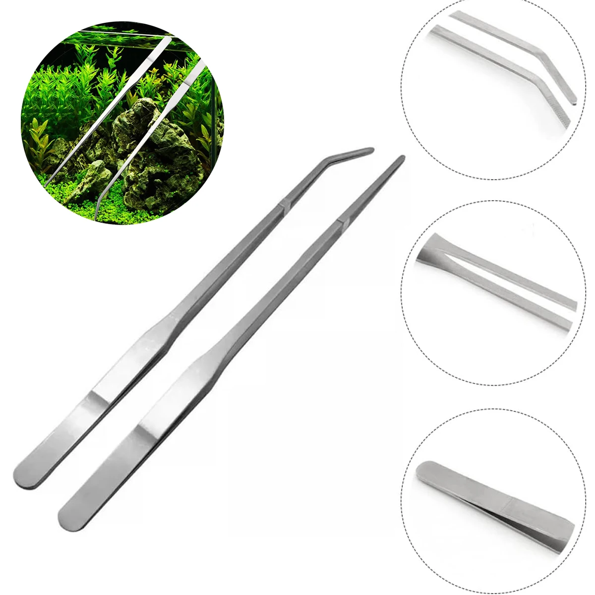 2PCS Long Aquarium Tweezers - 10.6\