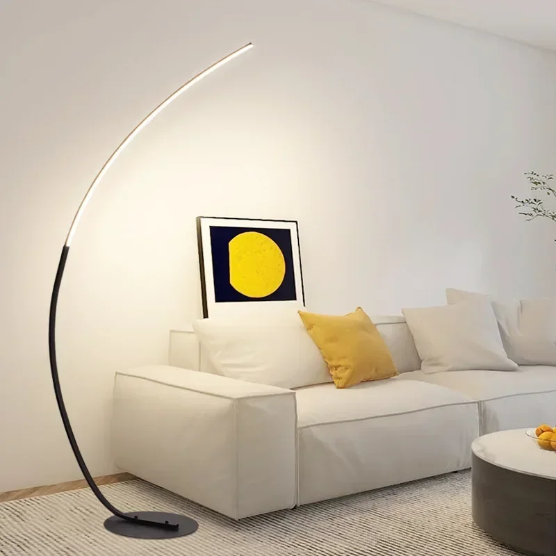 SANDYHA Modern LED Floor Lamp Half Moon Arc Design for Living Room Bedroom Bedside Table Lighting Home Decor Light Fixture