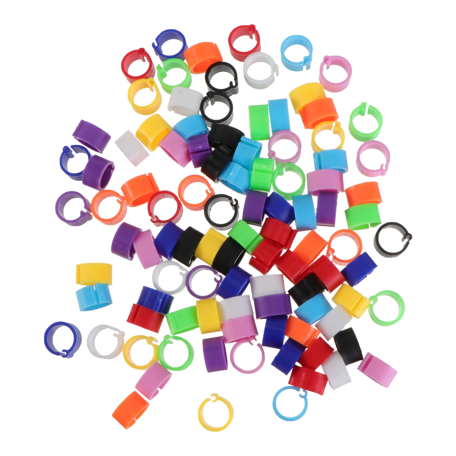 

100 Pcs Cockatiel Pigeon Leg Bands Rings for Birds Legs Cockatoo Chicken Feeder Strap