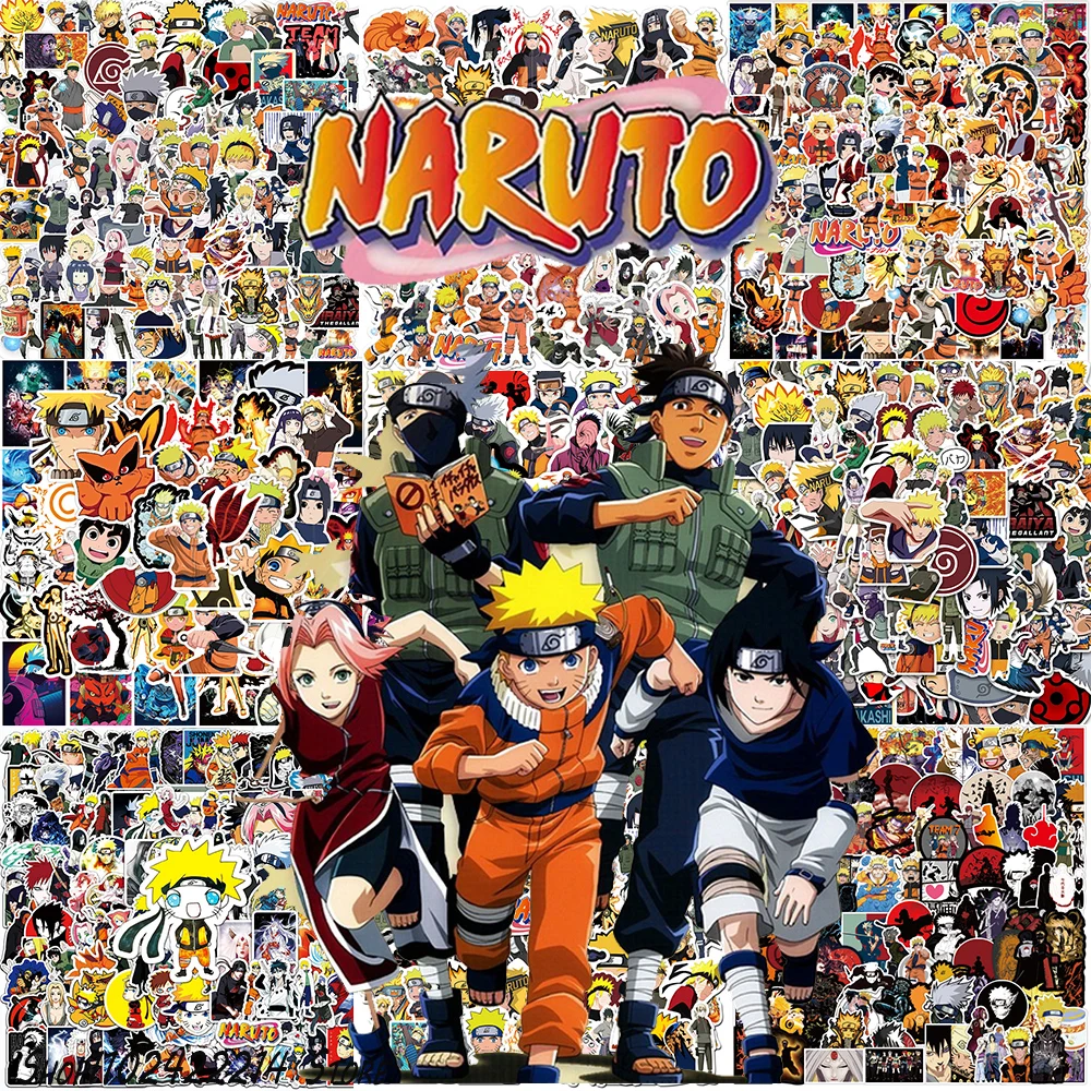 50/100pcs Anime NARUTO Stickers Cool Uzumaki Naruto Sticker Notebook Car Bike Motorcycle Stationery Laptop Kid Decal Toys Gift