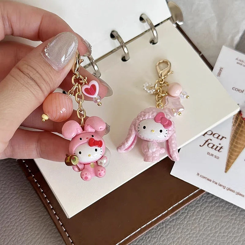 Kawaii süße Charme Schleife Telefonketten Anime Kitty Katze Handy Schlüsselanhänger Halter Tasche Anhänger Ornament hängende Kordel Zubehör Geschenk