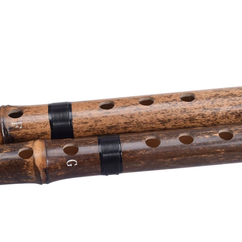 8 Hole Chinese Vertical Bamboo Flute G/F Key 2 Section Xiao Adult Beginners Practice Flutes Ethnic Wind Musical Instruments