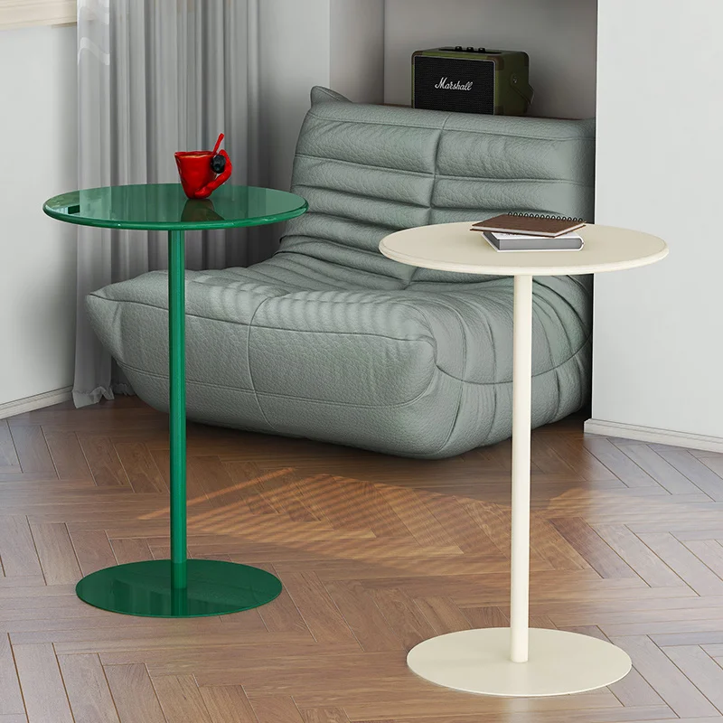 Modern Round Coffee Table for Living Room, Minimalist Iron Tea Desk Reception Table for Milk Tea Shop, Creative Cafe Furniture