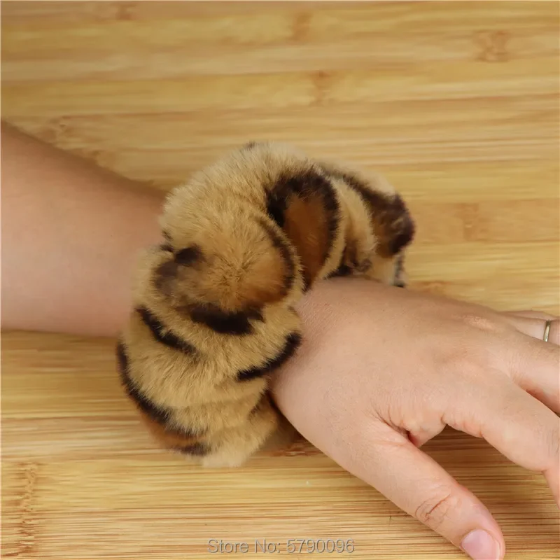 Rex rabbit fur large intestine hair ring adult children hair accessories oversized plush fur headdress wristband dual-use new