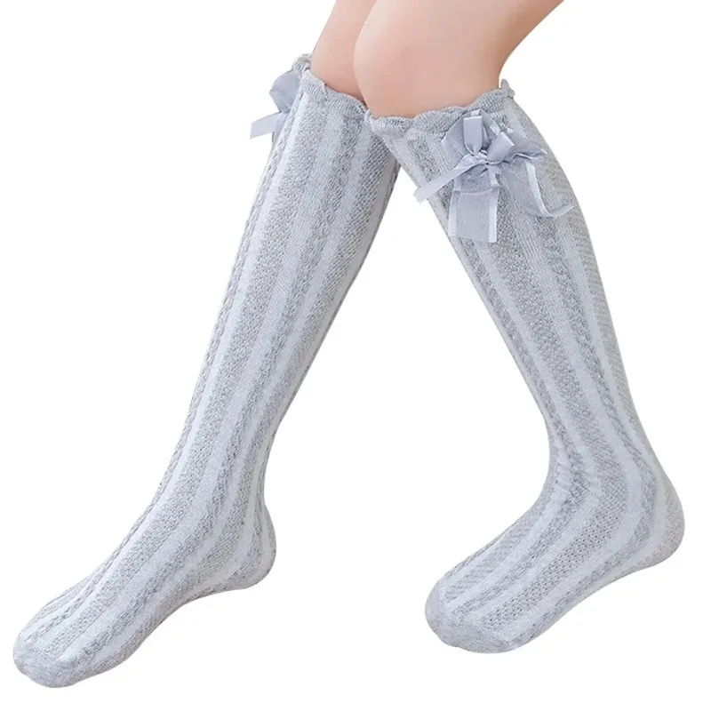 Frühling Sommer Mädchen Kniestrümpfe für Kinder Kinder Schleife Mesh Atmungsaktive Lange Hohe Socken Weiß Grau Schwarz Rosa 3-12 Jahre