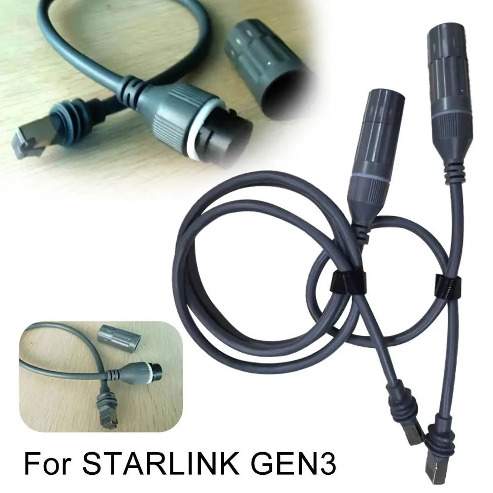 

For Starlink Gen3 Cable Extender RJ45 Adapter Cable 1200Mbps High-speed IP68 Waterproof Single-ended Replacement Extension Cable