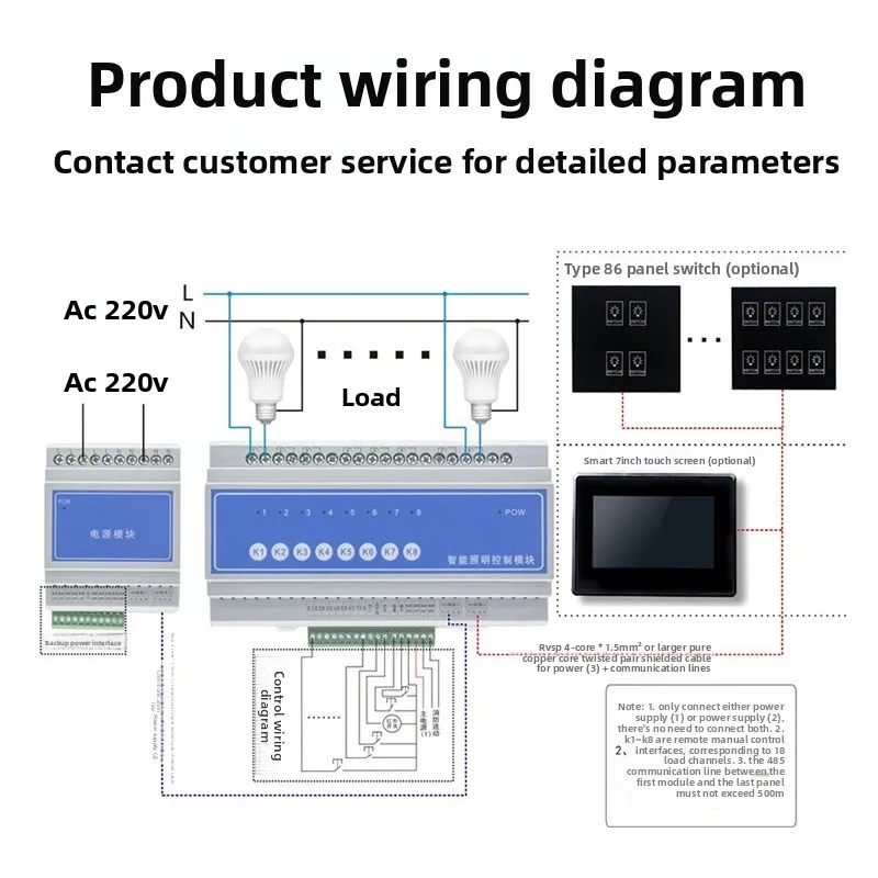 12-Channel 16A Intelligent Lighting Control Module Computer Mobile APP Remote Control Centralized Lighting System Switch Module