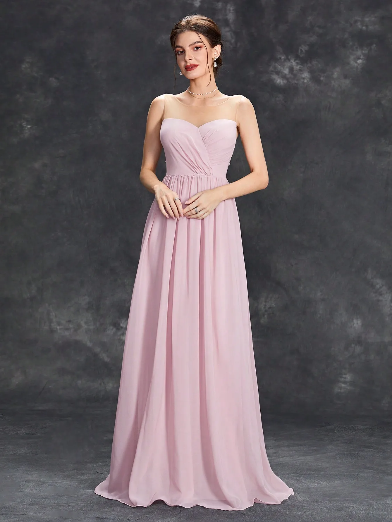 

MGIACY Sleeveless Back Embroidered Lace Strapless Silk A-line Skirt