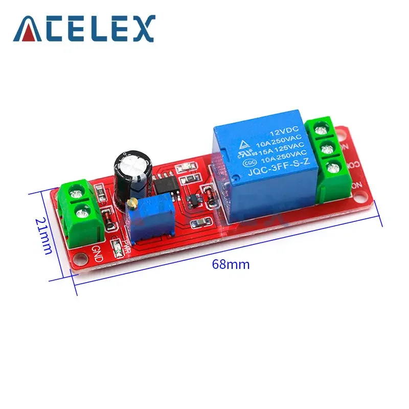 NE555 DK555 Timer Switch Adjustable Disconnect Module Time delay relay Module DC 12V Delay relay shield 0~10S