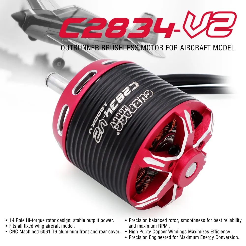 SURPASS HOBBY Brushless Motor 2-5S C2822 C2826 C2830 C2834 C2838 For RC Aircraft Plane Multicopter Brushless Outrunner Motor