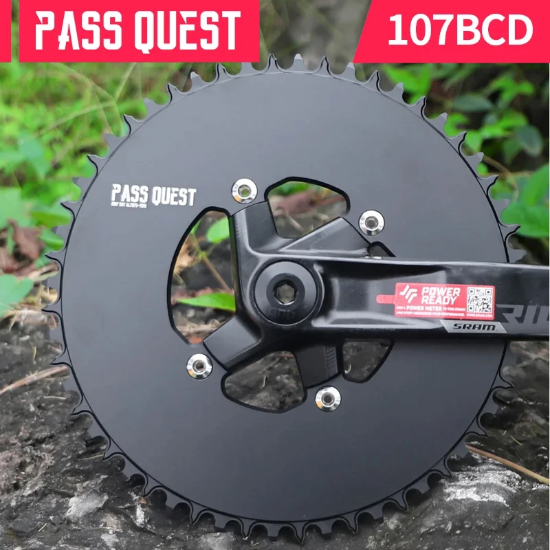 

PASS QUEST Road Bike chainring R107BCD (4-bolt) Round Narrow Wide Chaining 36-52T
