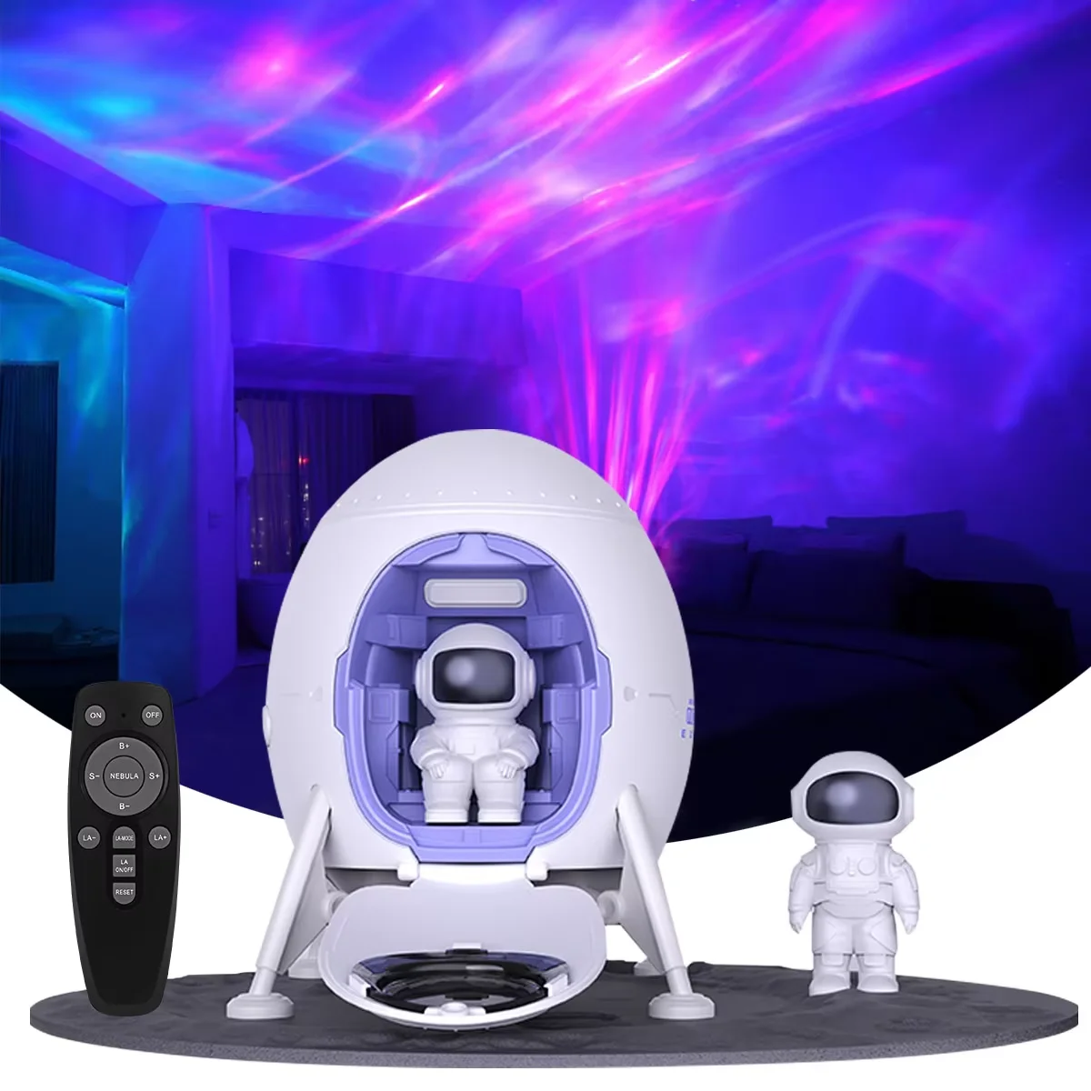 

Space Lander Astronaut Music Box Galaxy Light Projector Spacecraft Night Light For Bedroom Room Decor Bluetooth Speaker Gift