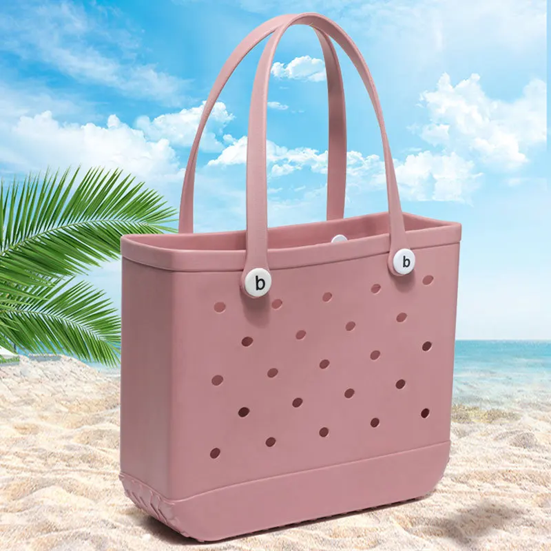

Beach Hand Bag EVA Rubber Waterproof Travel Picnic Storage Basket Extra Large Women Shopping Handbag Sac Jelly Beach Tote Bag