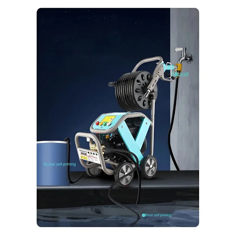 

【Hot Sale】Car Washing Machine Commercial 220V 4000W Ultra-high Pressure 300Bar Portable Bbooster Water Floor Washing Special Cl