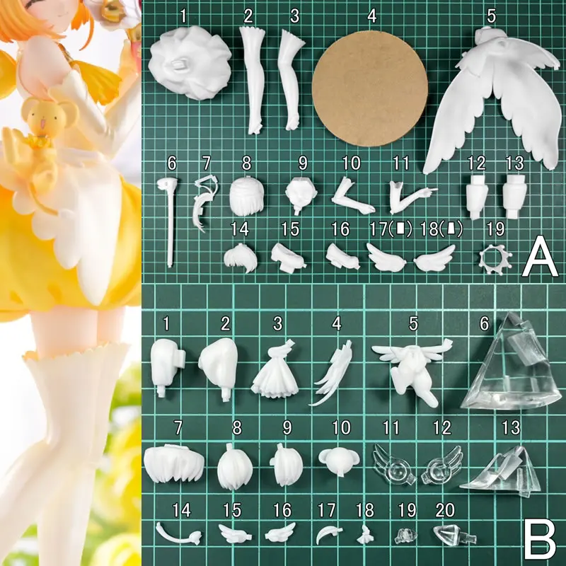 (В наличии) (W_5668) 22 см Kinomoto Sakura, неокрашенная, в разобранном виде, аниме-фигурка GK, комплект модели из белой смолы