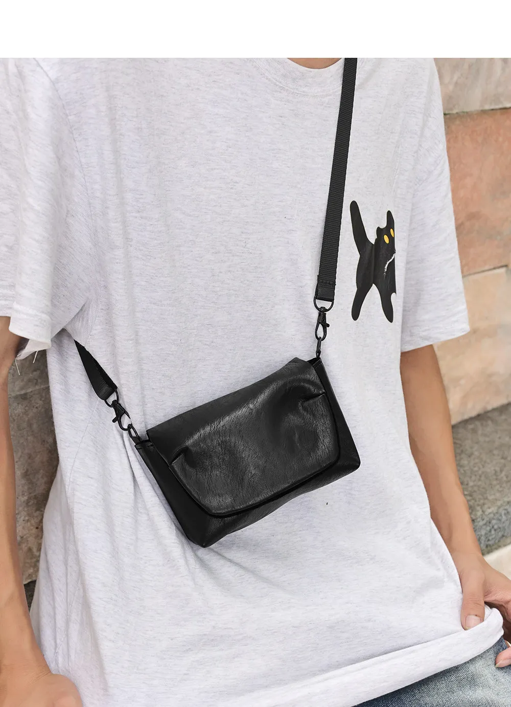 Camera Bag Suitable for Fuji Mirrorless Ricoh Sony Black Card CCD Digital Camera Soft Leather Shoulder and Crossbody Storage Bag