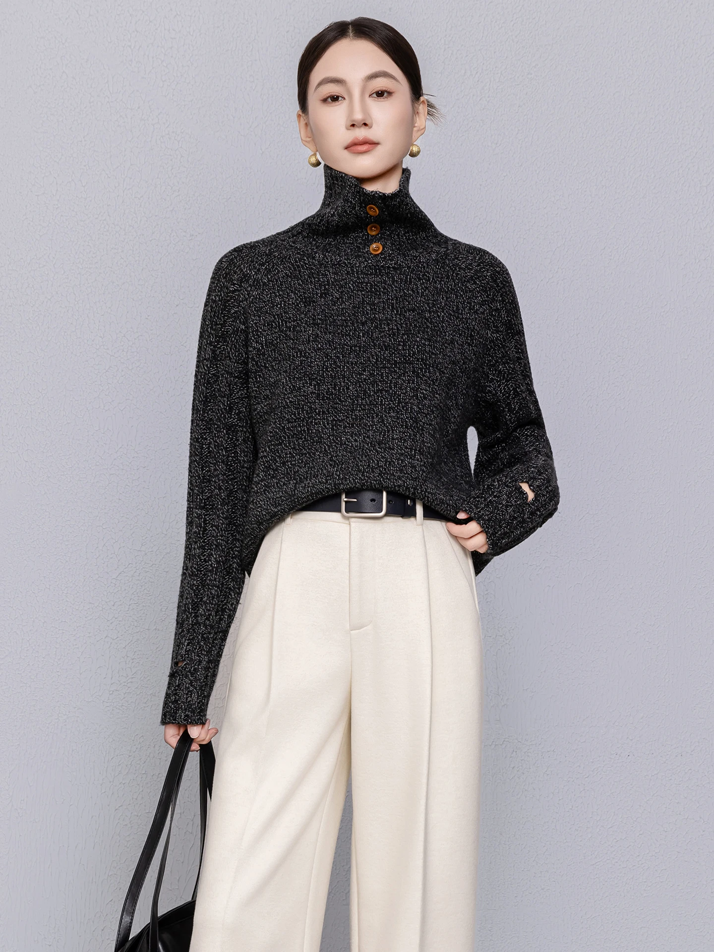 

Мужской вязаный свитер с высоким воротником, женский утепленный мягкий шерстяной свитер, осенне-зимний модный повседневный топ с длинными рукавами