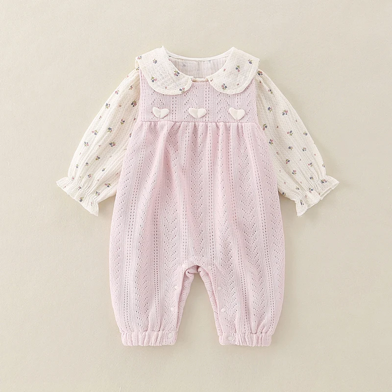 

Костюм-двойка для маленьких девочек, хлопковые комбинезоны и весенне-осенняя одежда, комплект детской одежды, удобный дышащий модный костюм