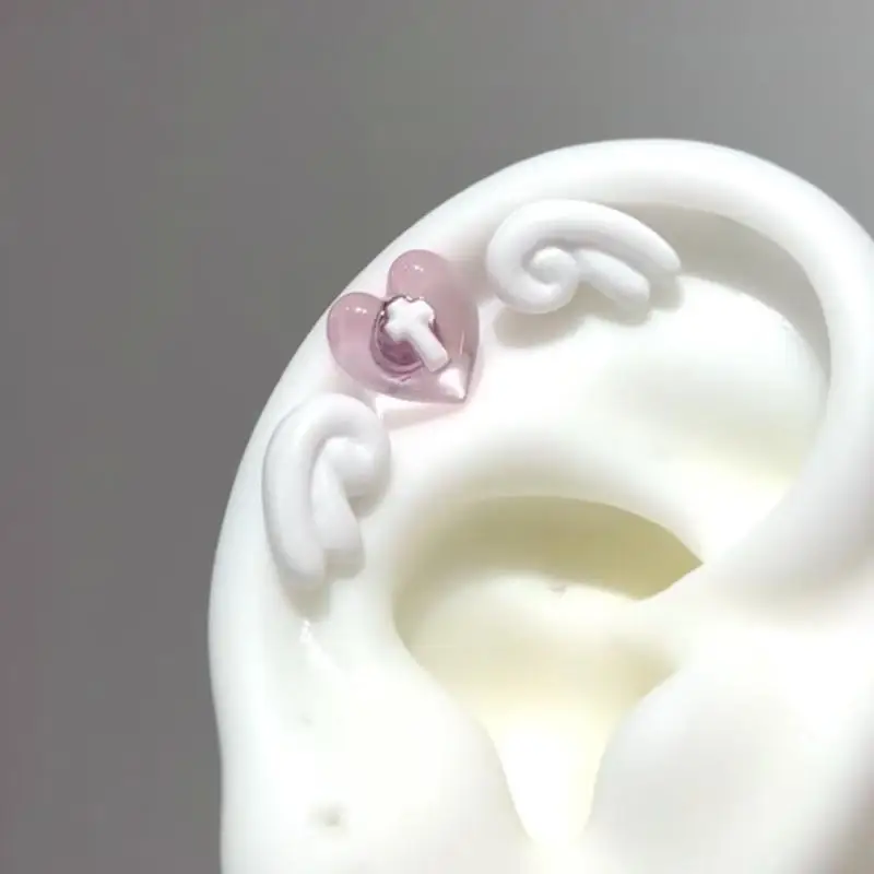 Cute Love Heart Angel Wing Ear Bone Earrings Women Fashion Jewelry Unique Shape for Party Daily Wear Gift