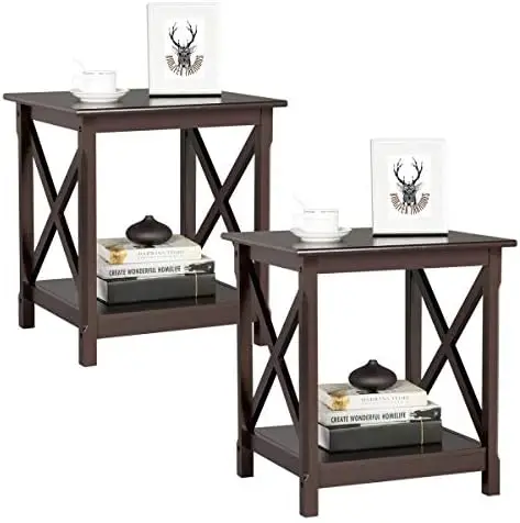 

X-Design End Tables Set of 2, Sofa Side Table with Shelf, 2 Tier Side Stand Small Table for Living Room Sofa Study, Easy Assemb