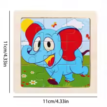Puzzle Éléphant en Bois Naturel