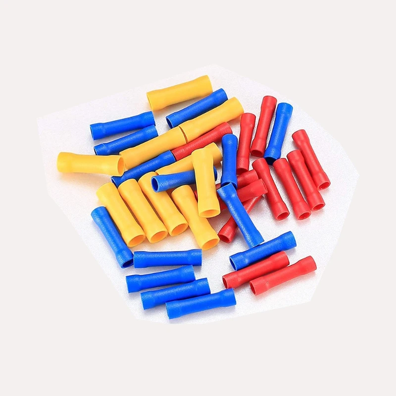 150pcs Cold Press Wire Tube Terminal Nylon Coupling Pipe Insulated Wire Connector BV1.25/2/5