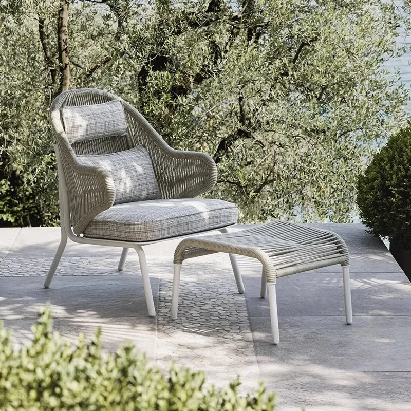 Outdoor waterproof and sunscreen balcony villa courtyard creative dining table rattan