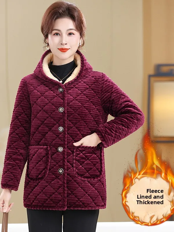 

Зимняя утепленная хлопковая куртка с капюшоном из вельвета 2025 года, теплая женская одежда больших размеров, зимняя одежда для мам