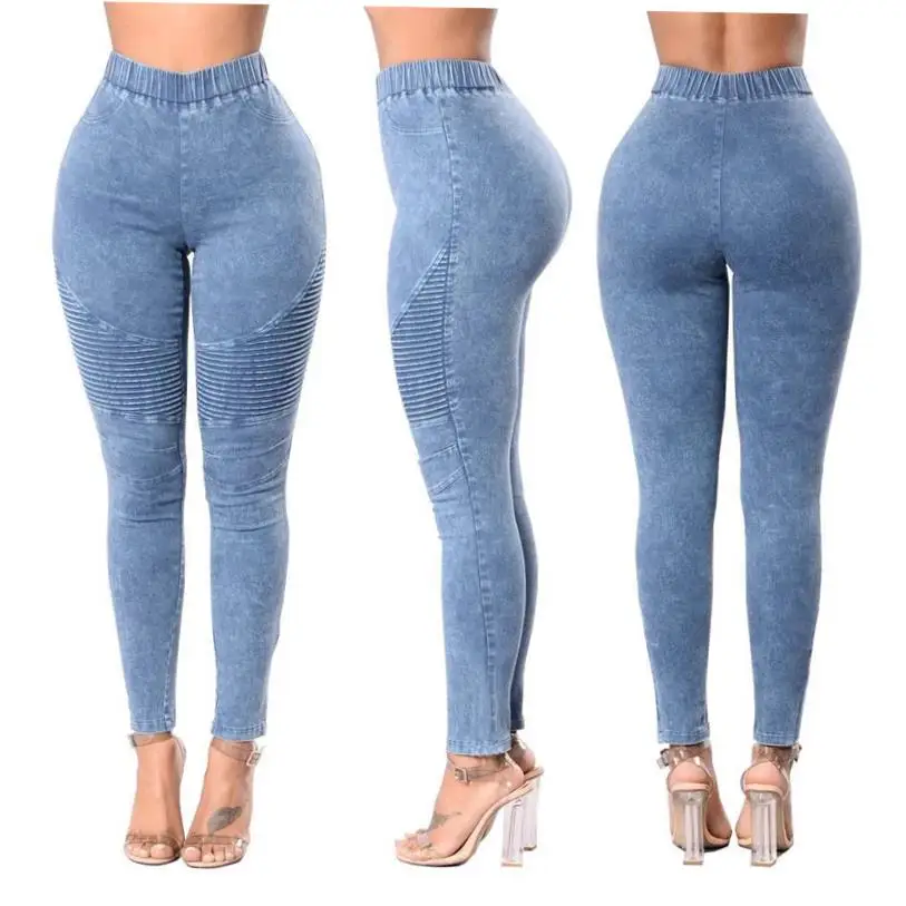 

Облегающие женские эластичные джинсы с высокой талией, удобные женские брюки, модная весенняя коллекция Vf5FRWhe