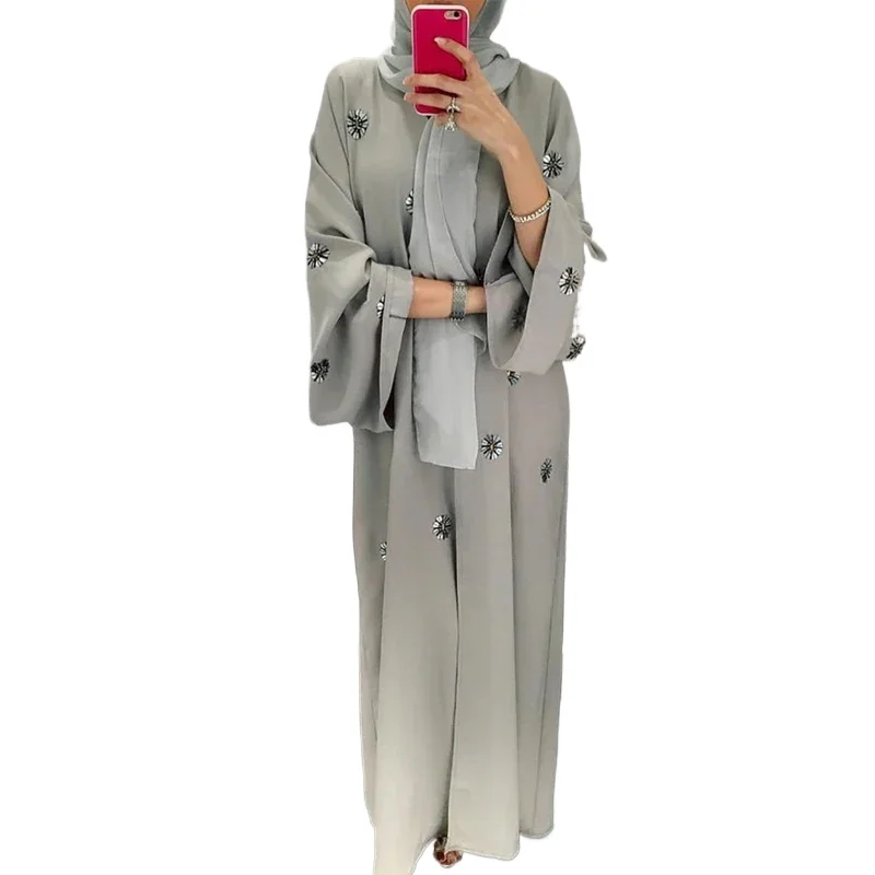 

Luxury Beading Muslim Abaya Kimono Kaftan Dubai Islam Muslim Hijab DressCaftan Marocain Qatar Oman Turkey Clothing Robe Femme