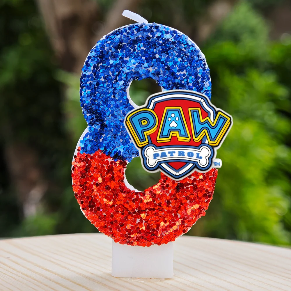 Paw Patrol Kaars 0-9 Nummer Kaars Paw Patrol Stripfiguur Party Cake Plug-in Verjaardagstaart Decoratie Kraamcadeau