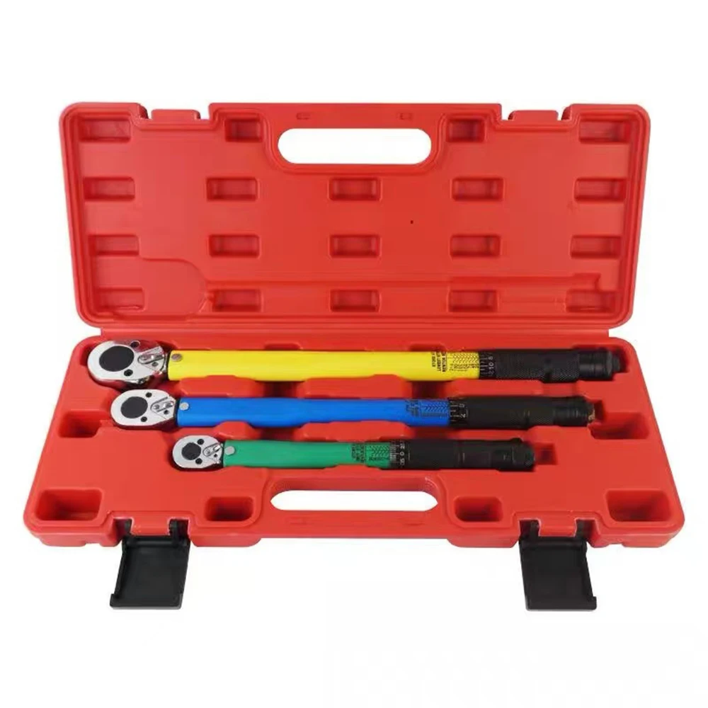 

Набор из 3-х динамометрических ключей с приводом 1/4'', 3/8'', 1/2'', точность ±4%, двунаправленный регулируемый реверсивный ключ с 45-зубчатой трещоткой