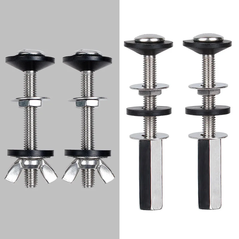 2pcs Home Closestool Spare Stainless Steel Universal Bolt Through Kit Bathroom Fixed Accessories Cistern To WC Pan Practical