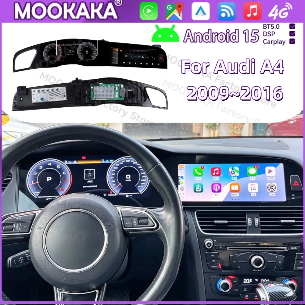 For Audi A4 B8 A4L A5 S4 RS4 2008~2016 Car Radio Touch Screen With CarPlay Android Auto GPS Navi DSP Autoradio player Head Unit