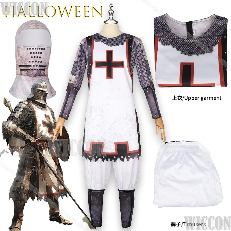 

Мужские футболки с винтажным принтом, косплей, самурайский узор, рыцари, тамплиеры, 3D хлопковая уличная одежда, осенние рукава, большие размеры, карнавальные ролевые игры