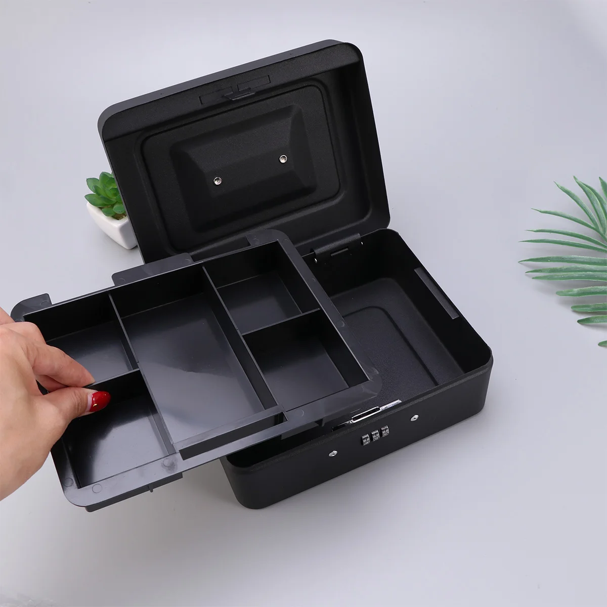 Thickened Metal Money Box Case Password Locking Organizer Storage Container Cash Holders Boxes