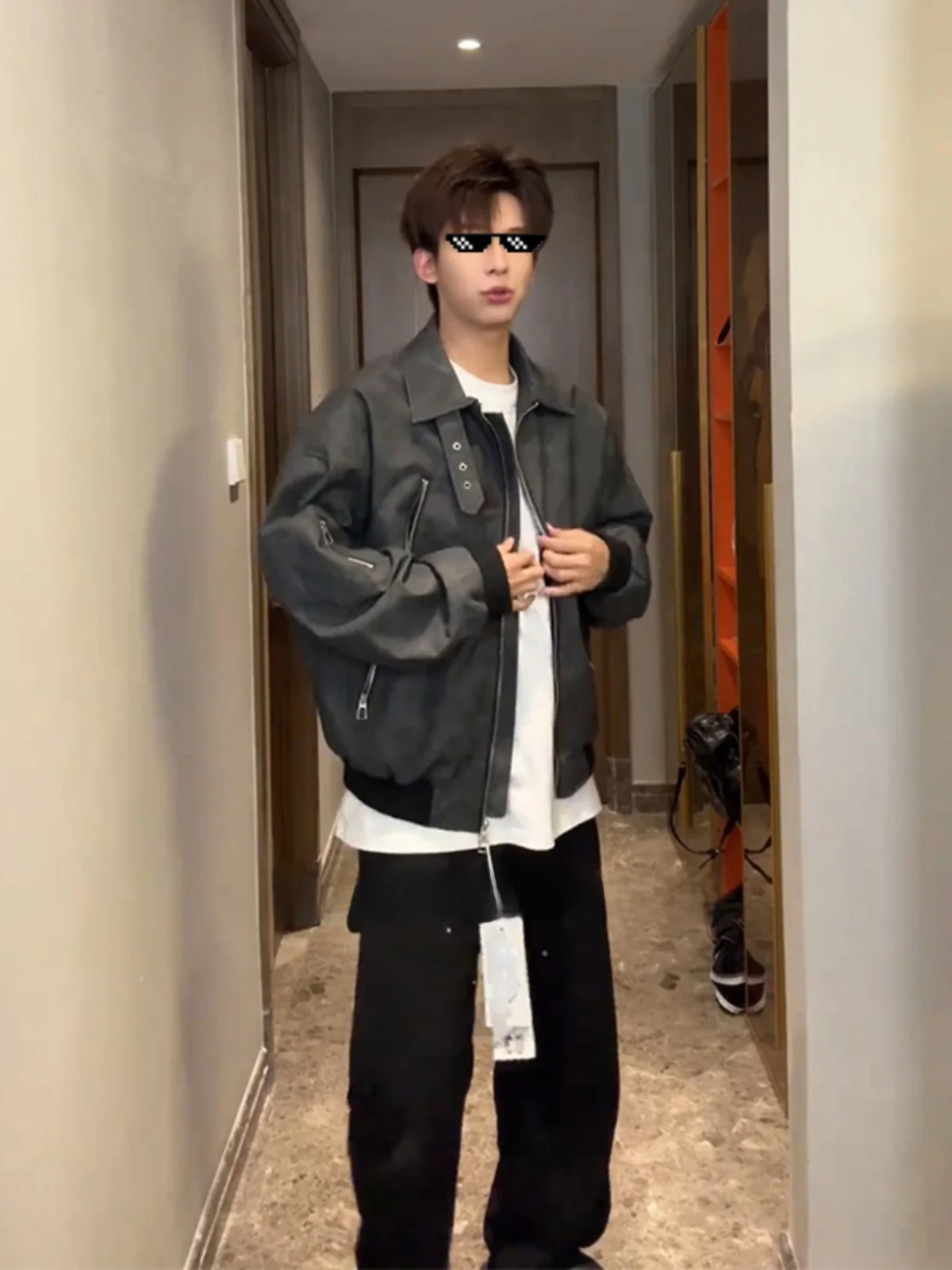 

Кожаный джет в американском стиле ретро Cleanfit, мужской модный элитный стиль, крутая уличная рабочая одежда, мотоциклетный дэт