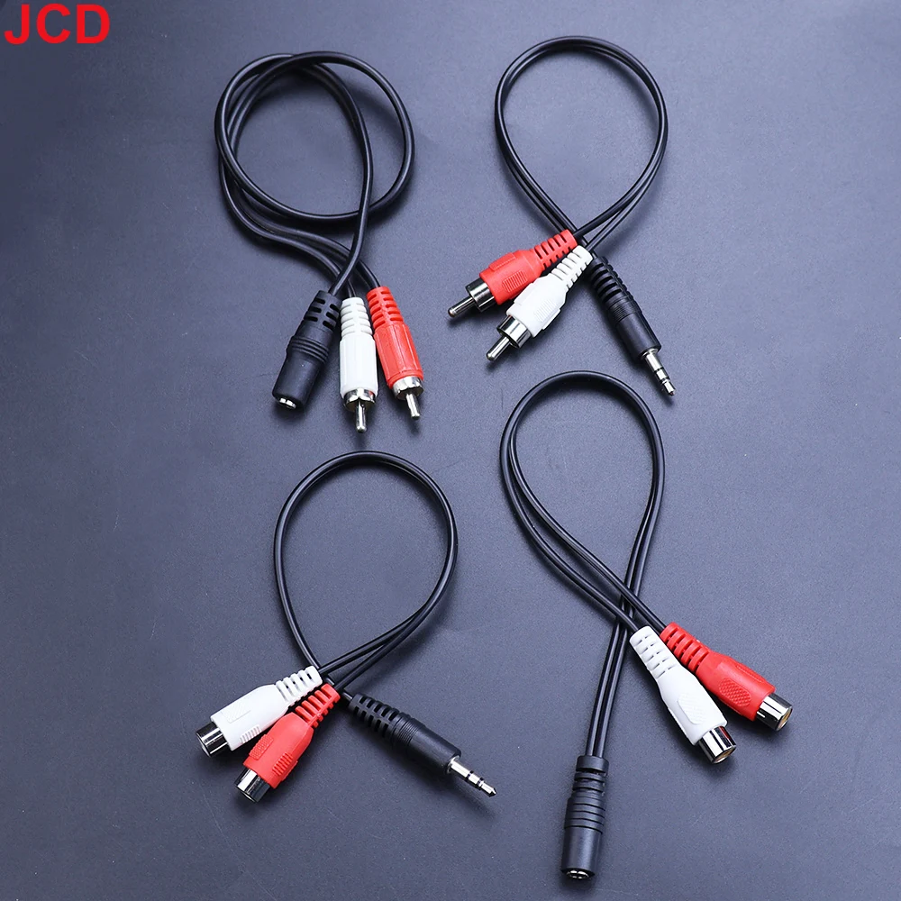 

1pc 3.5mm Jack Aux to 2 RCA Audio Video Cable Stereo Y Splitter Cable AV Adapter 2RCA Cord Wire For DVD TV VCR PC Phone Speaker