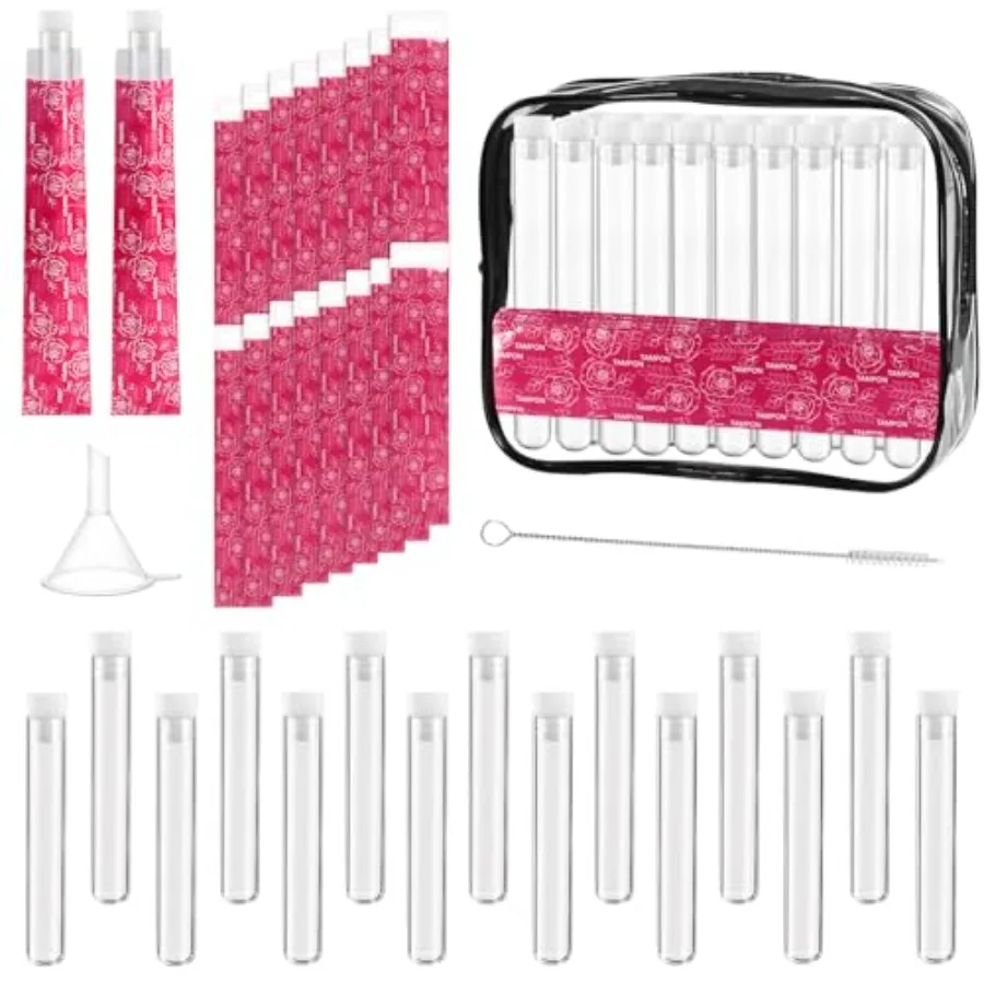 57 Pcs Mini Tampon Flasks for Women, Reusable Flasks Bottle Containers, Cruise Flasks Kit for Travel, Concert, Outdoor Sports p