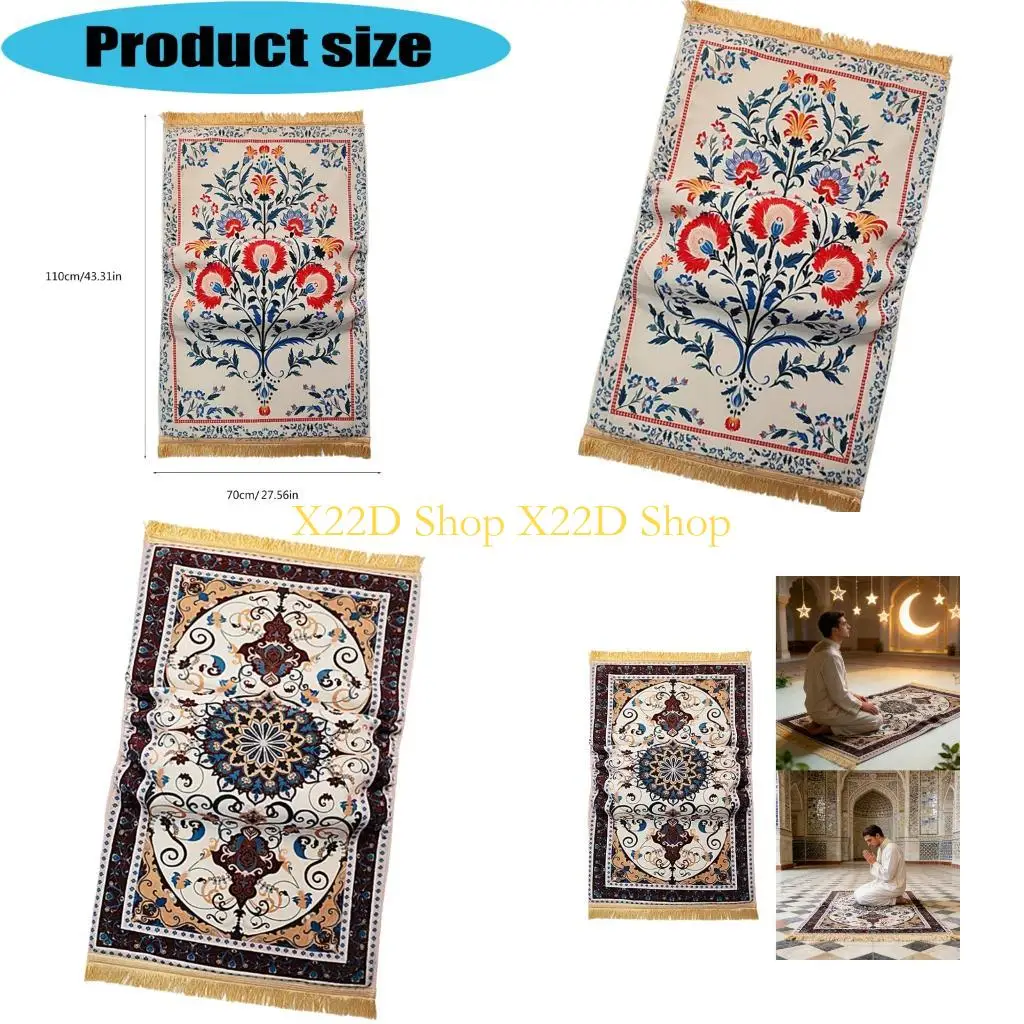 X22D Polyester 8cm Thick Prayer Carpet Comfortable Texture And Slip Resistant Base