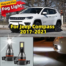 6000K Car LED Fog Bulbs Auto Fog Lamp PS24W 5202 PS19W H16(EU) For Jeep Compass 2017 2018 2019 2020 2021 Plug and Play